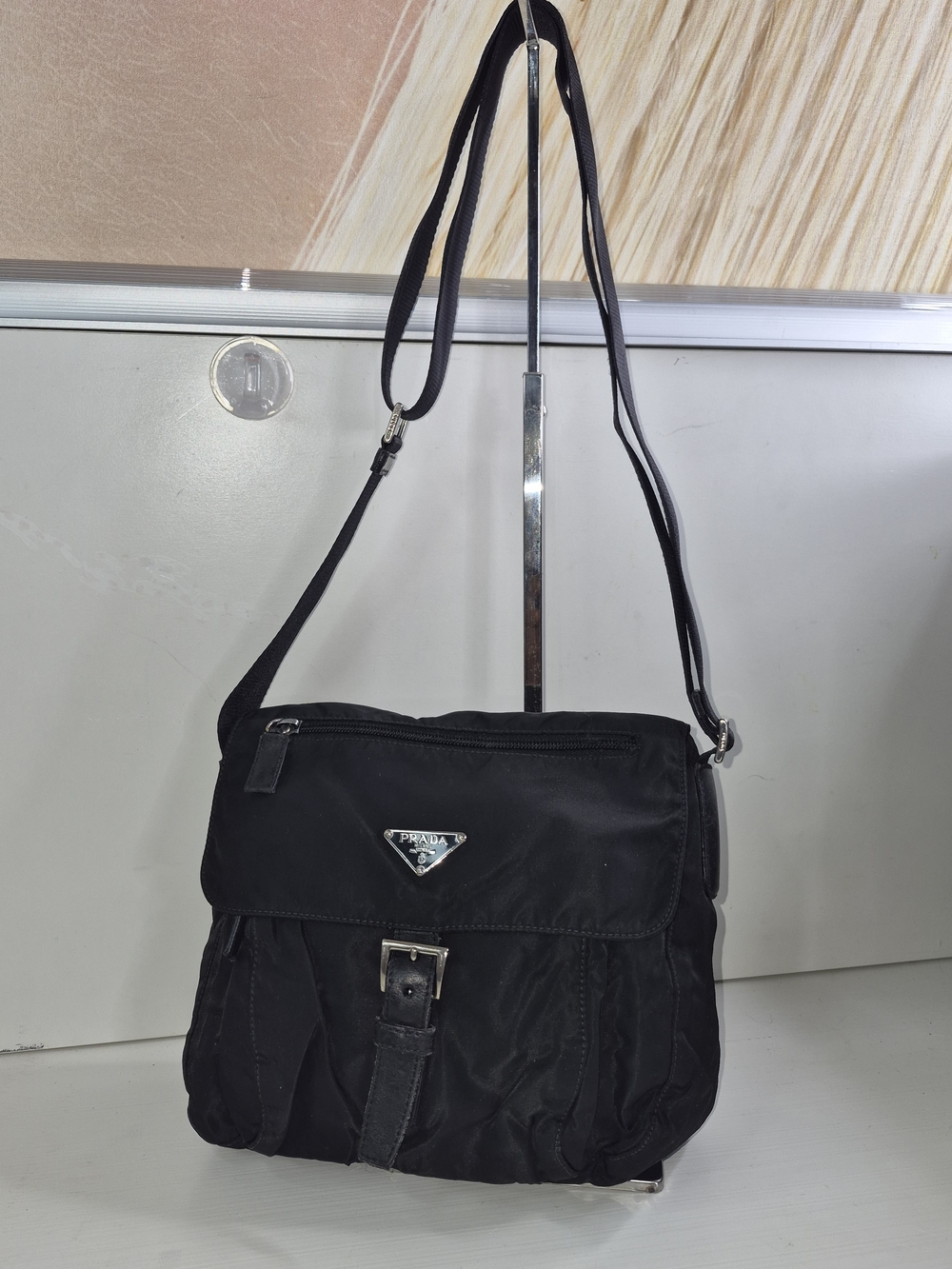 Prada Black Nylon Messenger Crossbody Bag